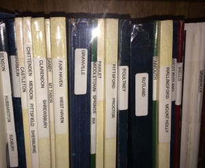 Peggy Jenks' cemetery books at the Pember