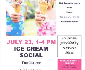 Ice Cream Social Fundraiser July 23,  1-4 PM