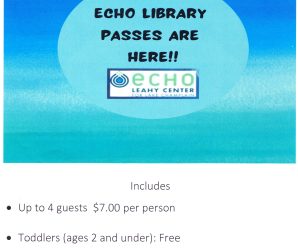 We have available to borrow  one Echo Library Pass