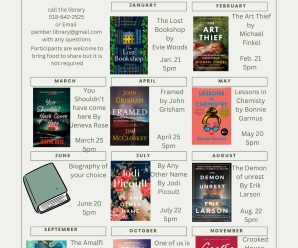 Updated book club dates for the rest of the year